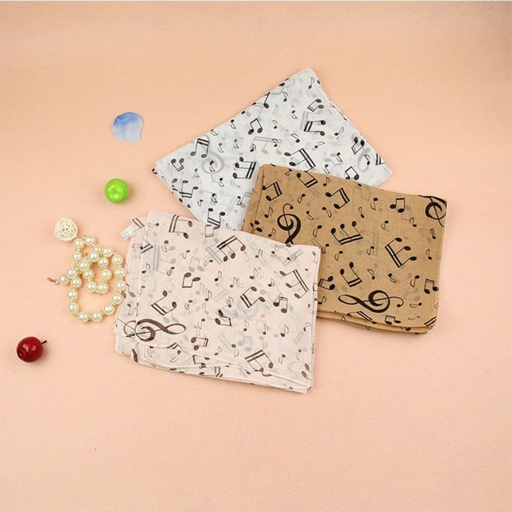 Gift Accessory Sheet Women Neck Scarf Chiffon Silk Scarf Music Note Printed Scarf Muffler Shawl