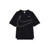 Swoosh Sportswear Свободная Мягкая Футболка с Круглым Вырезом, Коротким Рукавом и Заниженной Линией Плеча Женская Футболка Черный HQ1581010