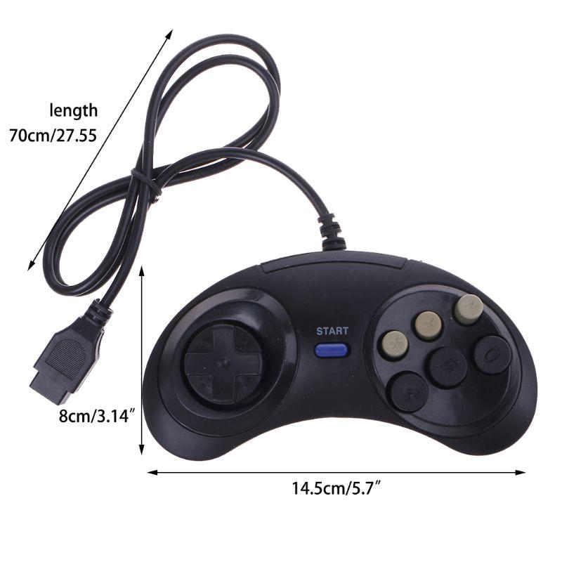 Новый 6-кнопочный проводной контроллер Pad геймпад для Mega Drive Megadrive Sega MD Genesis