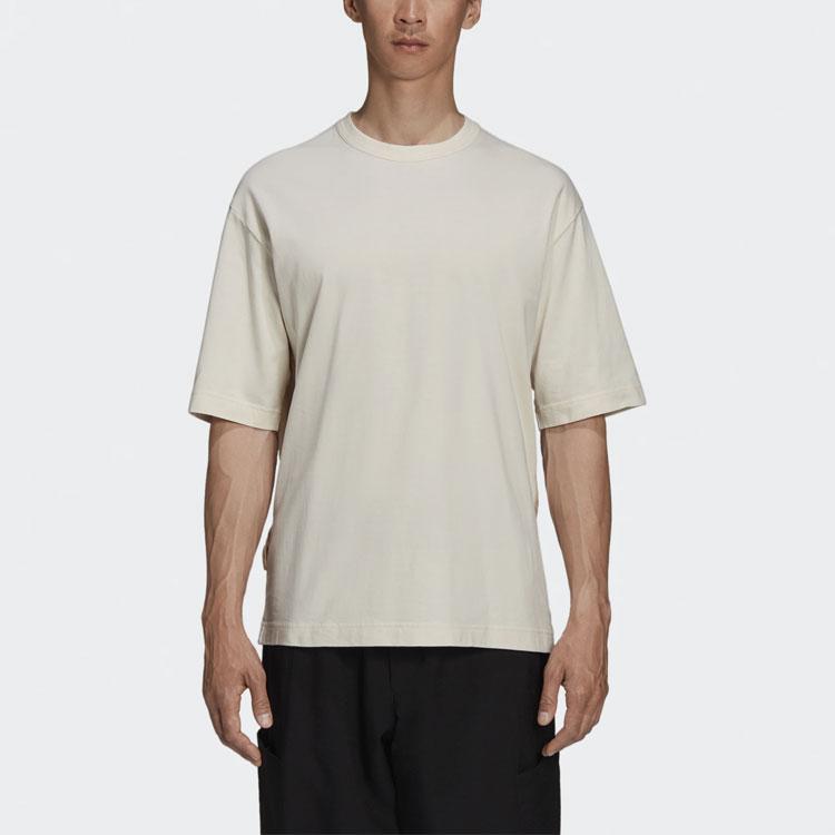 Y-3 SS21 Футболка с круглым вырезом и коротким рукавом с принтом логотипа на спине, мужские топы, цвет белый GV6082
