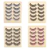 5 Pairs Cosplay Fancy Ball Halloween Colored False Eyelashes Thick Fake Eyes Lashes Shimmery Shiny Long Thick Extension Diamond