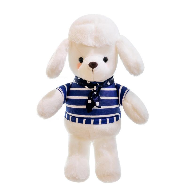 White Dog Cartoon Animal Stuffed Plush Toy Scarf Doll Children Birthday Gifts