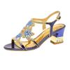 2025 New Comfortable Crystal Sandals Women's High Heels Fashion Summer Diamond Inlaid High-grade Beach Leather Shoes