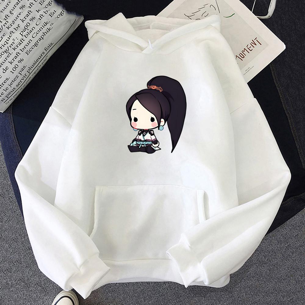 Толстовка с капюшоном в стиле Харадзюку, стреляющая игра, Kawaii Sage, толстовка с капюшоном и графическим рисунком, модная зимняя повседневная женская толстовка с длинными рукавами из мультфильма