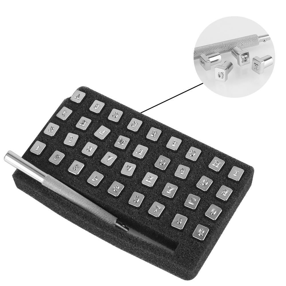 33pcs/37pcs 26 Capital Letter +10 Number Stamp Punch Set Leather Stamping Tool Alphabet Stamping Kit Leather Crafting Tool