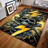 Golden Lightning and Skull Pattern Carpet for Bedroom Living Room Bedside Sofa Floor Mat Modern Home Decor Paly Area Rug