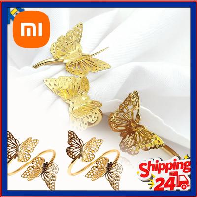 1-36PCS Butterfly Napkin Rings Hollow Cutout Elegant Table Decor for Wedding Banquet Party Hotel Celebration Festive Occasion