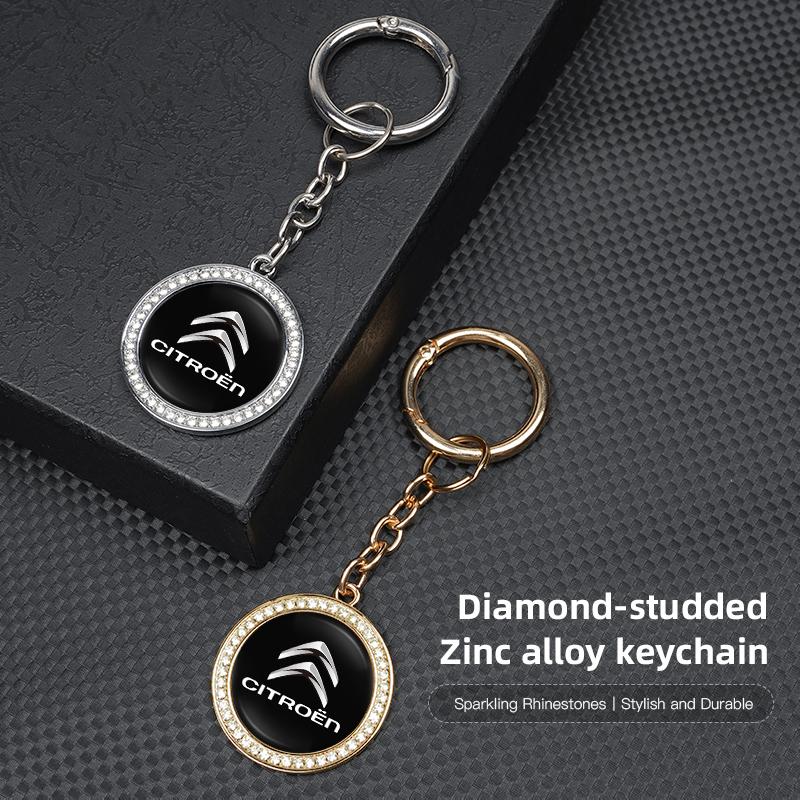 ASY1 Diamond Car Key Ring Key Chain Auto Accessories For Citroen C1 DS3 C2 C3 Vts C4 Saxo C4L C5 C6 C8 Xsara C3-XR Picasso Berlingo