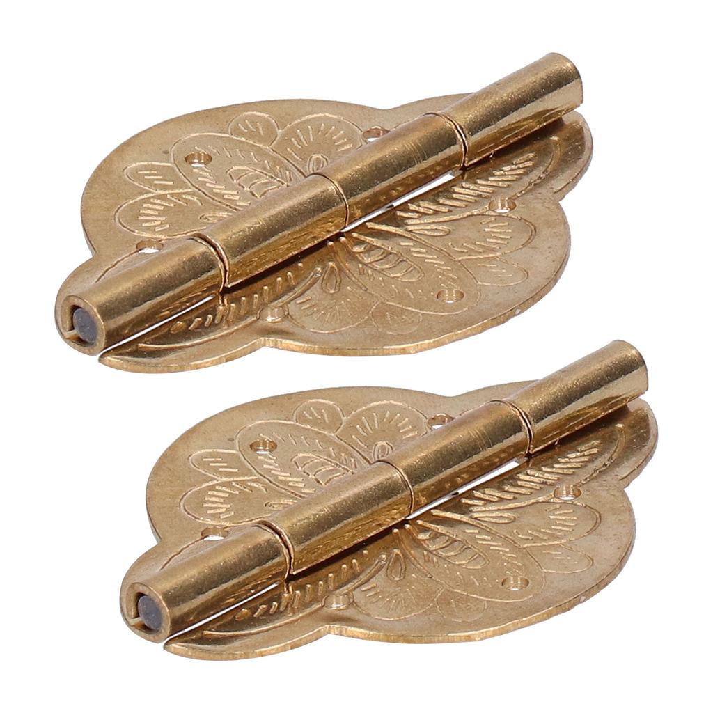 2Set Antique Hinge Small Brass Hinge for Drawer Door Cabinet Wardrobes Foldable Table Home
