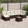 7-Piece Garden Sofa Set with Grey Polyrattan Cushions, 2-Seater Garden Sofa with Storage and Cushions 3355147