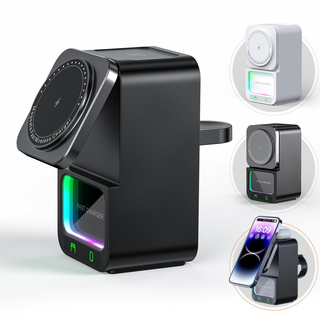 Bluetooth Speaker 5-in-1 Wireless Charger 2024 New Multifunctional Wireless Charger Compatible with Apple 16/15/14