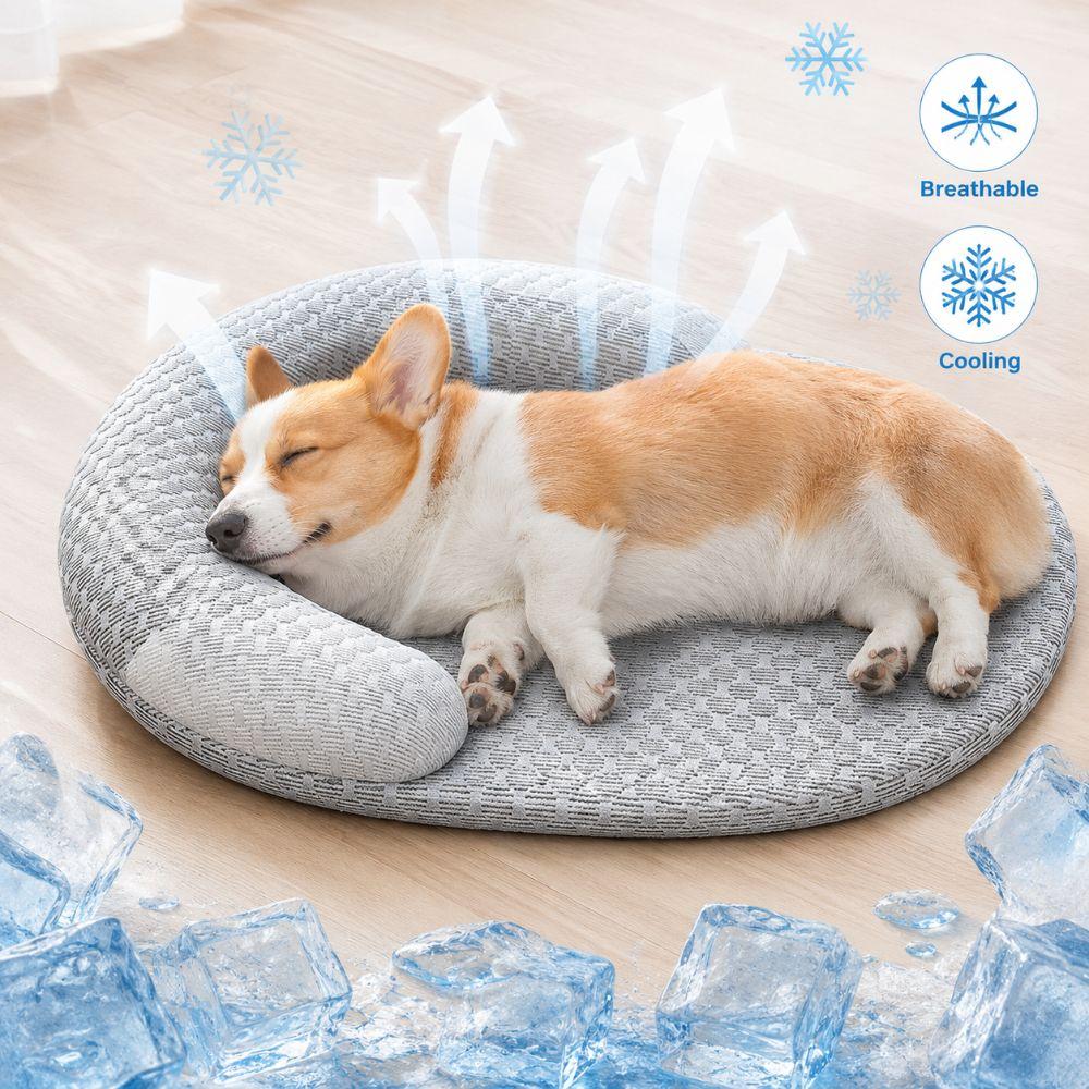 Oval Summer Cooling Dog Bed Ice Silk Pet Nest New Cat Cooling Pad For Small Medium Large Pet