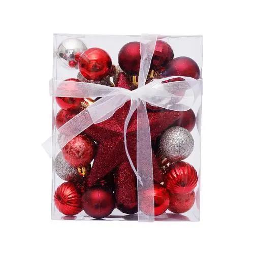 30 шт./компл. Рождественские безделушки, подвесные шары, елочные украшения, звездная верхушка, украшение для дома, новогодний подарок