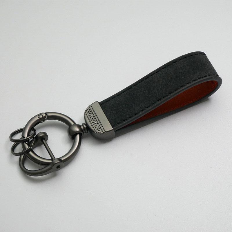 1PC Bag Pendants Leather Car Key Rings Leather Keychain Pure Color Buckle Cars Key Ring Gifts
