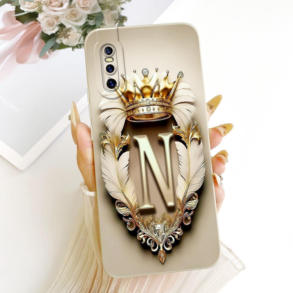 Чехол-бампер для Vivo V15 Pro, Роскошный, Буквы от A до Z, Модная Корона, 2D Расписной Силиконовый Корпус для Телефона Vivo 1818