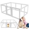 10/12pcs Clear Acrylic Plastic Pet Fence Easy Assemble Adjustable with Door Kennel Cage Enclosure Ideal for Small To Medium Dog
