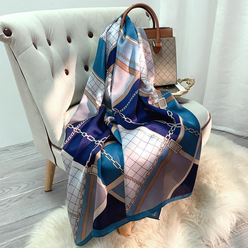 Шали из 100% натурального шелка, платок на голову, женские печатные шарфы из натурального шелка Ханчжоу, летние роскошные дизайнерские платки из чистого шелка для женщин