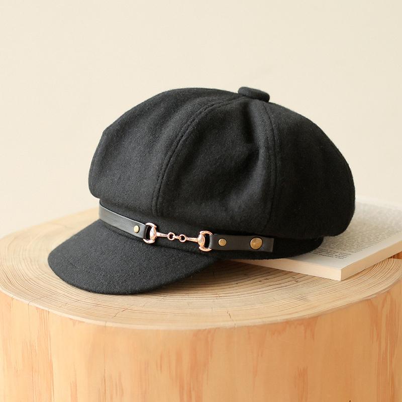 Осенне-зимняя шерстяная фетровая восьмиугольная шляпа, модная британская модная шляпа для газетчиков, женские береты большого размера 54 см, 56 см, 57,5 ​​см, 59 см, 61 см