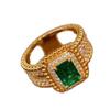 Винтажные квадратные кольца изумрудно-зеленого цвета для женщин, инкрустированные циркониевыми бусинами, изысканное роскошное повседневное циркониевое кольцо в подарок