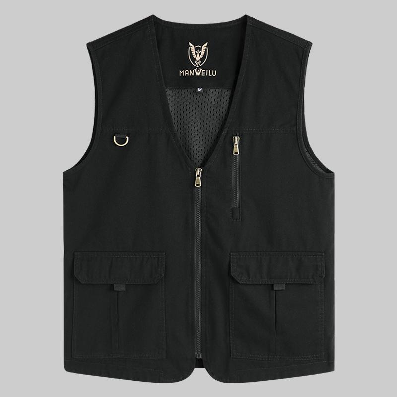 Large Size 8XL Outdoor Leisure Vest Men's Multi-Pocket Breathable Outdoor Sports Coat Leisure Vest Men