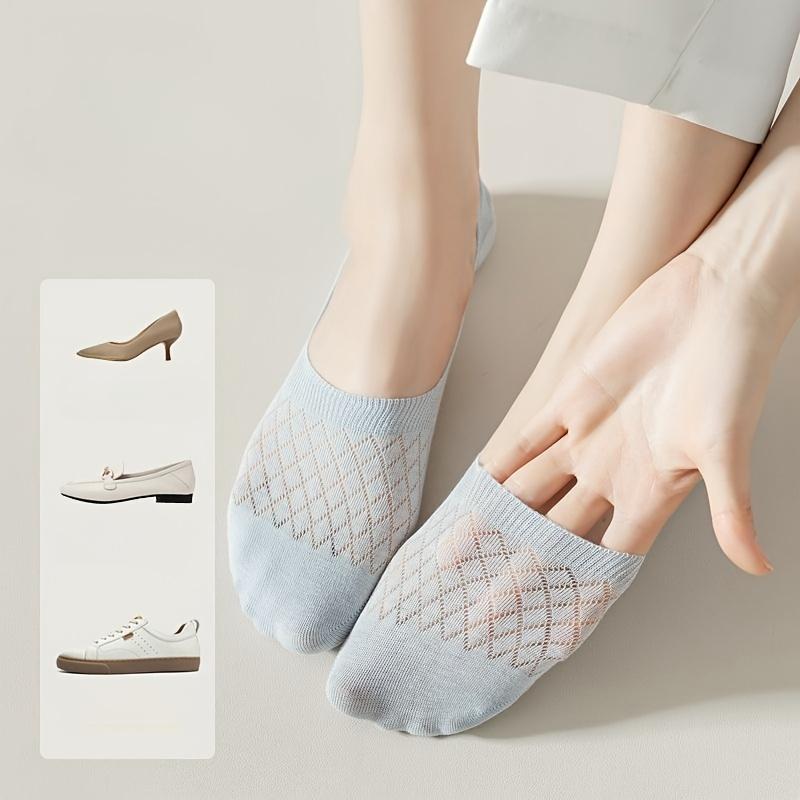 8 пар женских носков с узором «Аргайл» с сетчатым ажурным дизайном, легкие, удобные, с неглубоким вырезом, модный гардероб, необходимый для повседневной носки