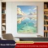 Северная Светлая Роскошь Морской Пейзаж Настенная Роспись: Вертикальная декоративная картина для прихожей или отеля