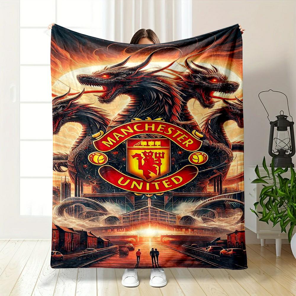 Manchester United Logo Designed Flannel blanket for bedroom, living room, sofa, and nap