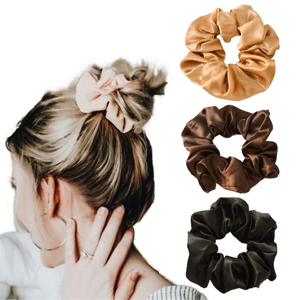Women Hair Accessories Headband Hair Rope Satin Silk Hair Tie Elastic Scrunchies Ponytail Holder