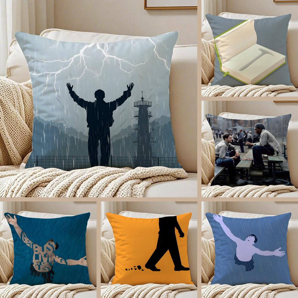 Fashion TThe Shawshank RedemptionS Cushion Cover Pillowcase Antidustmite Invisible Zipper Short Plush Sofa Cushion