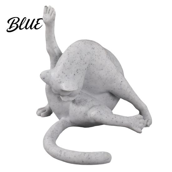 Игривая кошка, фигурка из смолы, лижущая попу, забавная статуэтка, коллекционный, причудливая фигурка котенка для полки, декора стола, подарок, для любителей, на новоселье