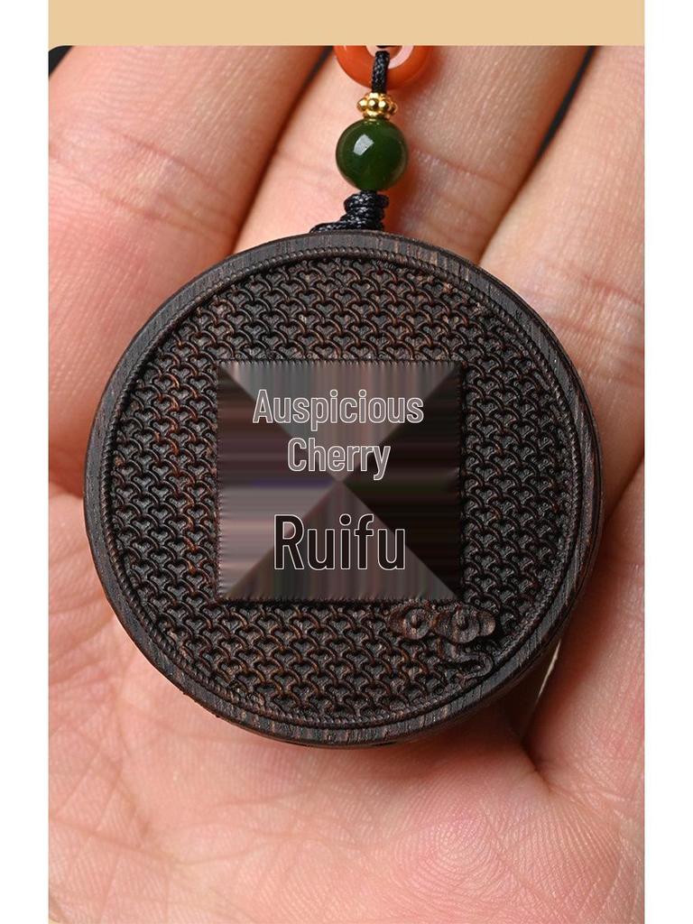 One Deer Safe: Vietnamese Phu Son Red Soil Agarwood Carving Pendant with Sinking Water Texture and Wild Sugar Knot