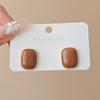 Geometric Pattern Retro Coffee Color Square Stud Earrings for Women Wedding Jewelry Boucles D'oreilles Valentine's Day Gift