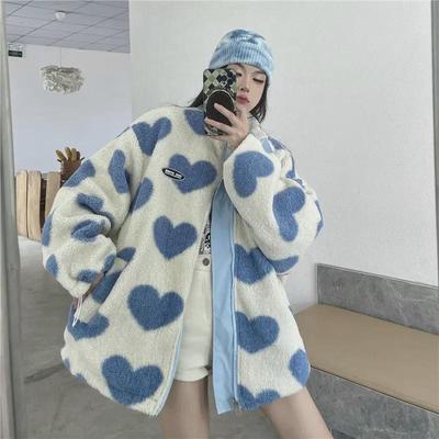 American Fashion Двустороннее пальто из плюша ягненка - Женская зимняя любовь, свободный стиль BF