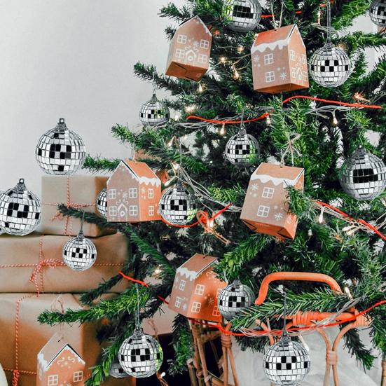 Серебряный зеркальный диско-шар, украшения, светоотражающие подвесные диско-шары, украшения для вечеринок в стиле ретро 70-х, рождественских дней рождения, принадлежностей