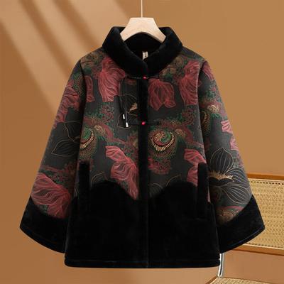 Пальто для матери среднего возраста, новое осенне-зимнее, для пожилых, флисовое, утолщенное