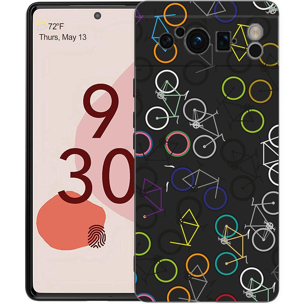 Чехол для телефона с рисунком Велосипедный спорт в горах Для Google Pixel 9 8 7 6 Pro XL 8A 6A 7A 5G Мягкий ударопрочный ТПУ Черный чехол