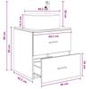 Wall Mounted Washstand in Black Oak 49.5 x 44.5 x 65.5 cm