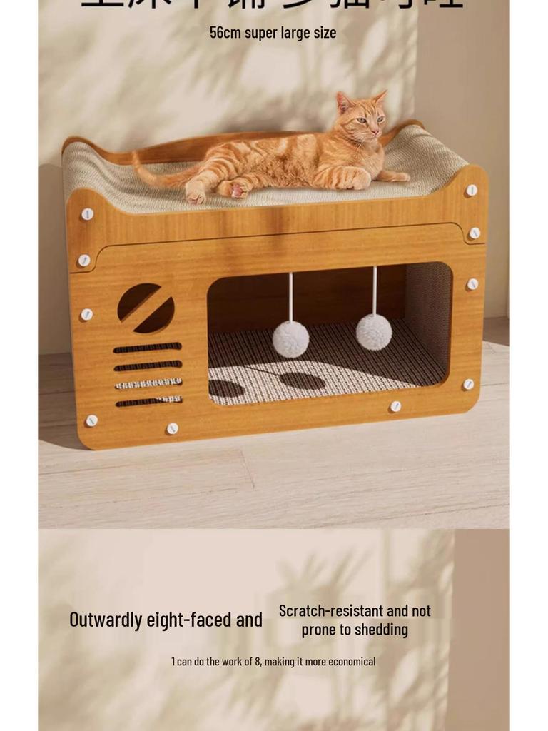 Когтеточка и лежанка для кошек в стиле телевизора: Прочный, Без мусора, Устойчивый к царапинам, Универсальный кошачий домик-игрушка