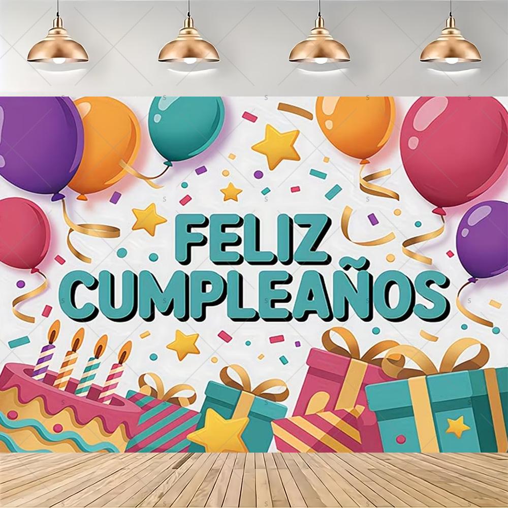 Spanish birthday party decorations, colorful backdrop with flowers and balloons, background for photography, party supplies4010