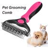 Двусторонние грабли из нержавеющей стали для домашних собак, безопасная расческа для ухода за меховыми волосами