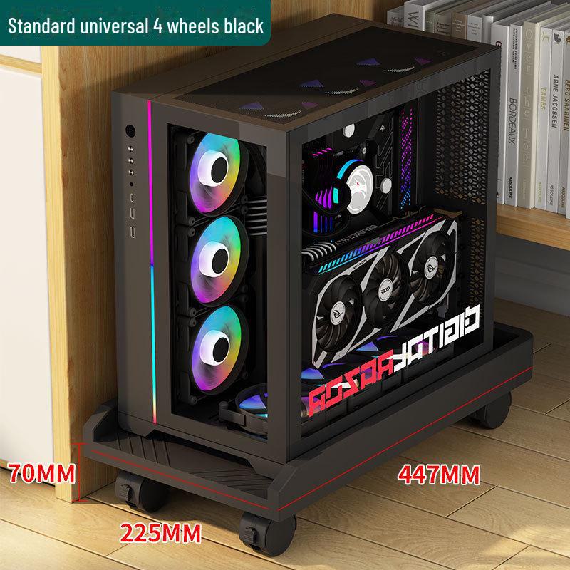 Регулируемая выдвижная подставка для компьютера с колесами и местом для хранения