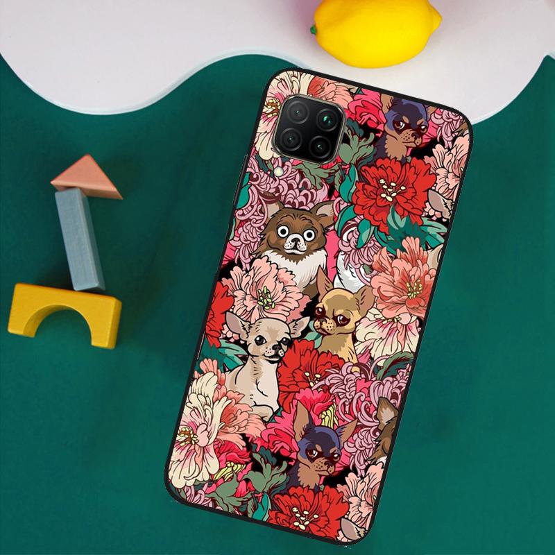 Chihuahua Face Floral Dog For Huawei Nova 9 10 SE 8i 11i 12i 12s Y60 Y61 Y70 Y90 Y72 Y73 Y91 P60 Pro P40 P30 Lite Case