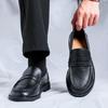 Модные мужские кожаные лоферы ручной работы, без застежек, нескользящие, дышащие, для улицы и повседневной носки, новая рабочая офисная обувь 2025