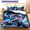 3pcs Hashibira Inosuke Design Cover Set - HD Printed Bedding with 1 Cover and 2 Pillowcases - Perfect for Home and Dorm Decor