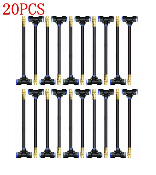 20-5 шт. свободно изгибающаяся латунная распылительная насадка с 8-миллиметровым шланговым тройником для распыления распылителя для полива в саду