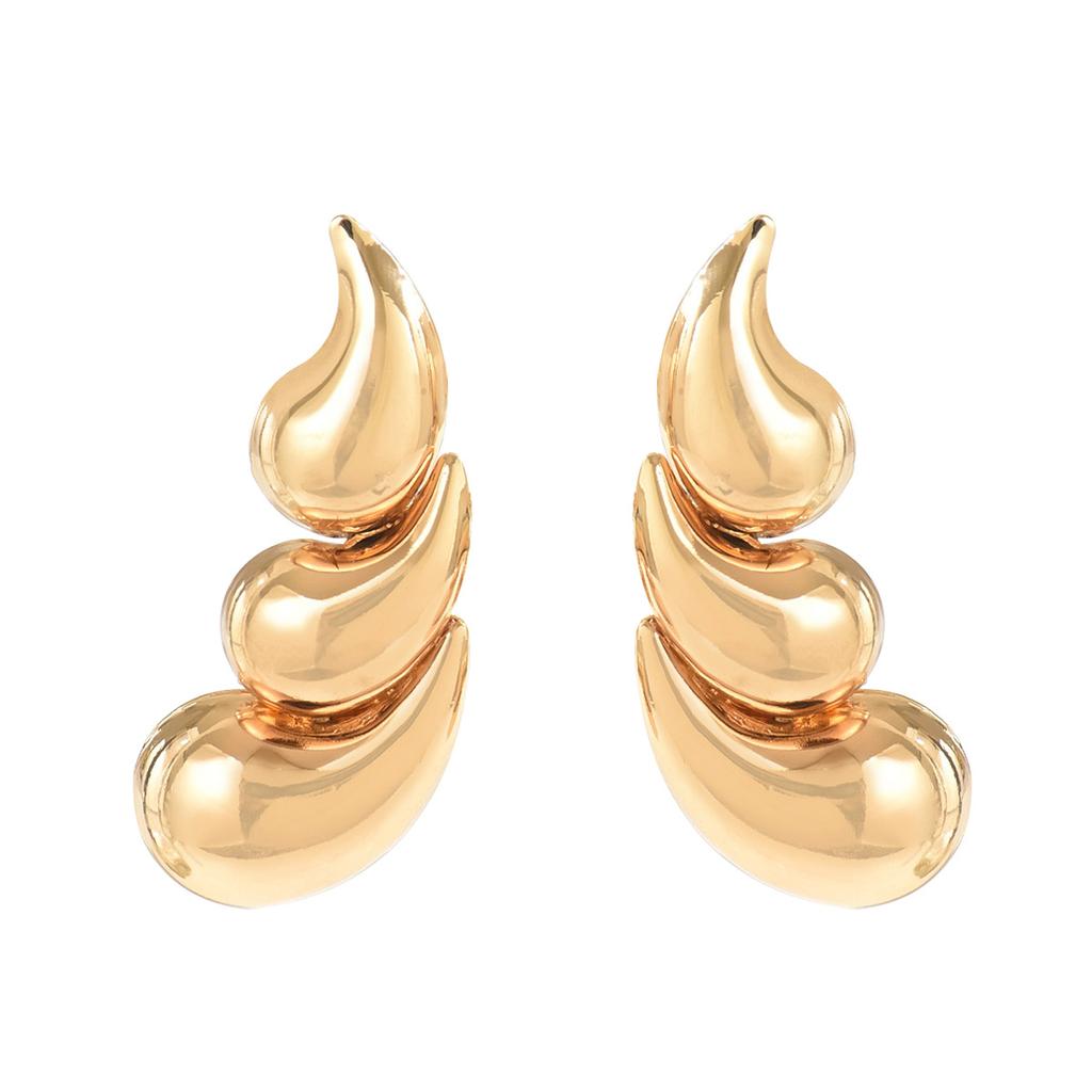 Simple European and American Style Women's Water Drop Earrings Niche Comma Design High-end Earrings