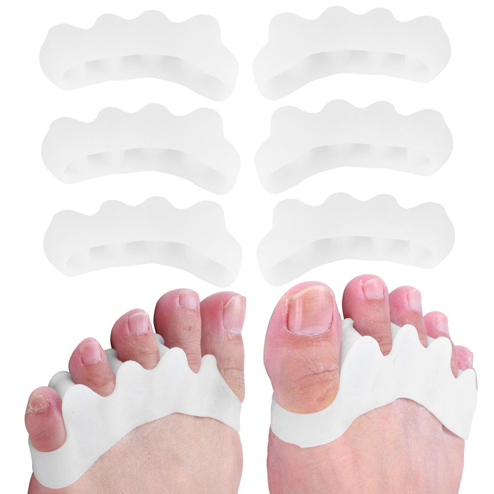 4 пары разделителей пальцев ног из силикагеля 2?Коррекция Toe Seperator, снятие боли при косточке большого пальца стопы, ортопедический инструмент, белый