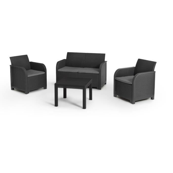 Resin Garden Furniture – Allibert by KETER – 4 People – SAN REMO – Graphite Gray