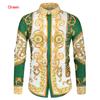 Luxury Royal Shirt Men Casual Slim Fit Long Sleeve Men Paisley Print Shirt Prom Party Shirt
