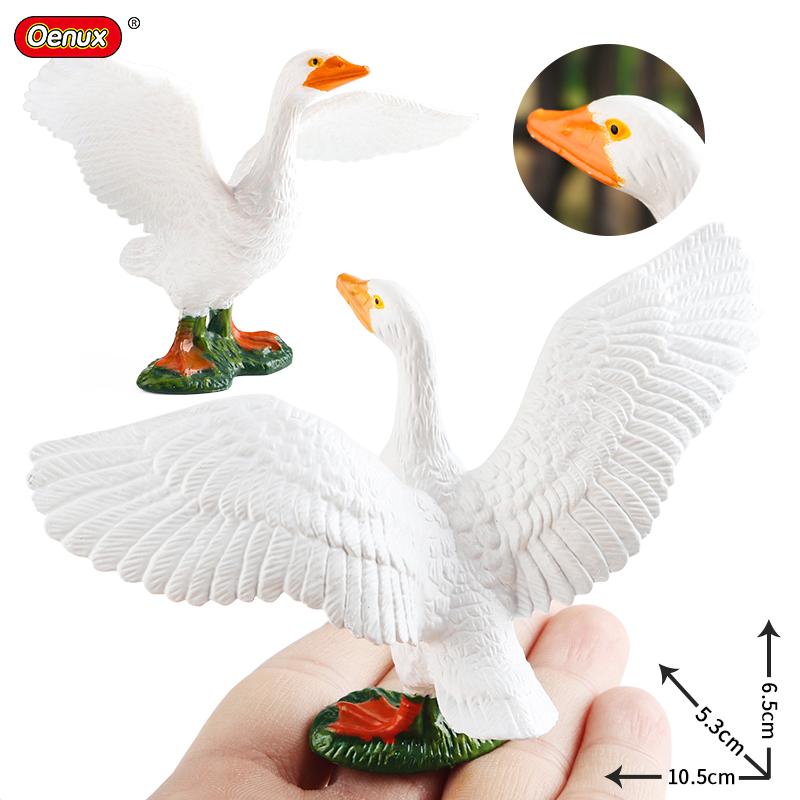 Oenux Модель Домашней Птицы Симуляция Гусь Лебедь Стая Утки Статуэтки Фермерских Животных Миниатюрная Фигурка Образование Детская Игрушка
